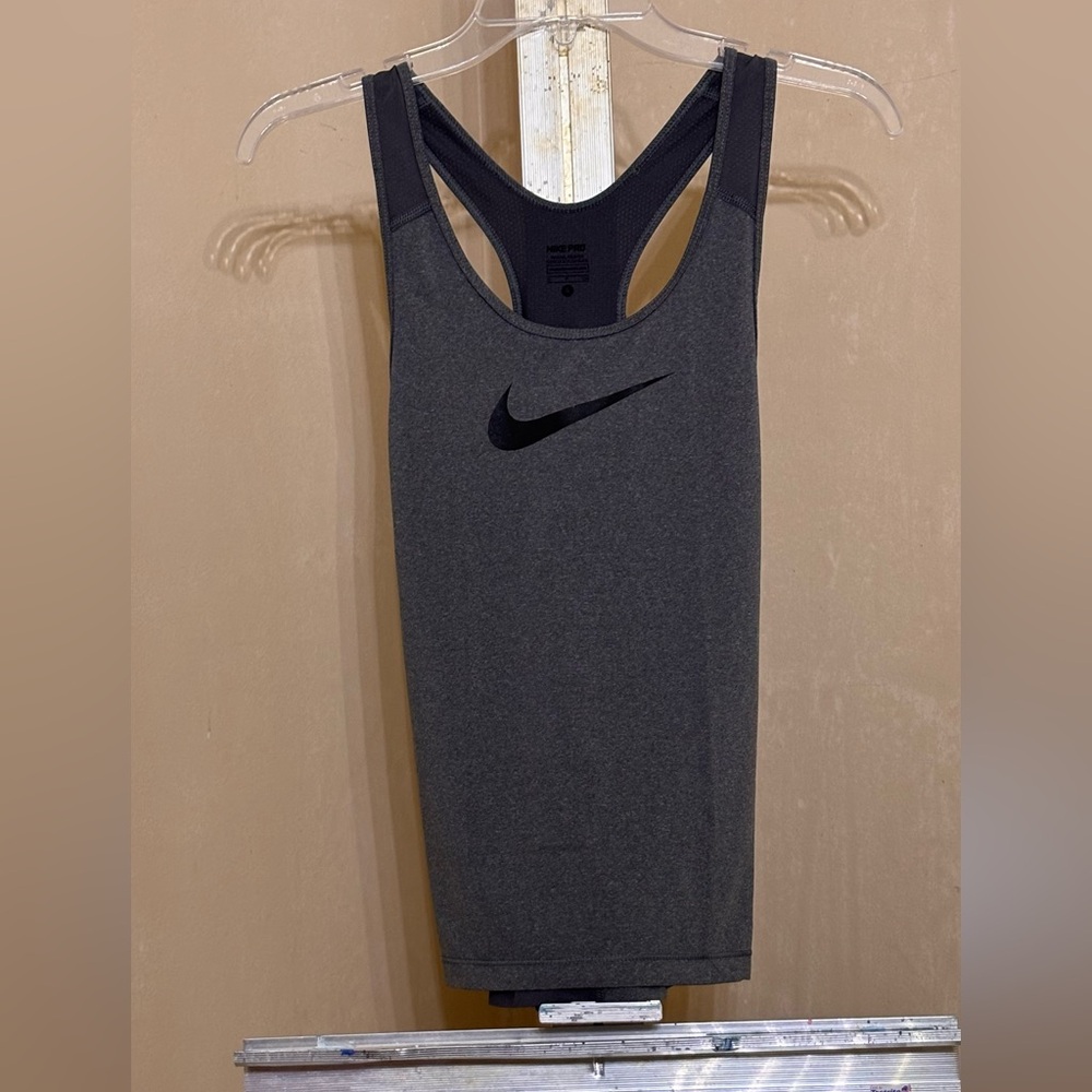Nike Pro Women's Charcoal Gray/Black Racerback Tank Top Sz S